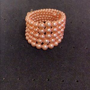 Vintage Rose gold faux pearl bracelet